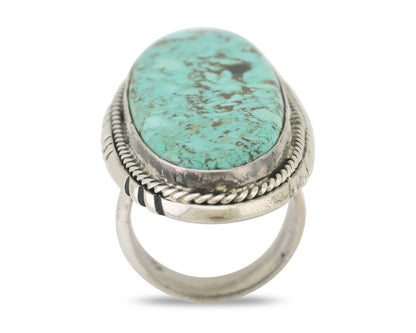 Navajo Ring 925 Silver Kingman Turquoise Native American Artist C.80's