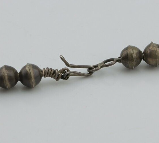 Navajo Coral Squash Necklace 925 Silver Handmade Native American Artist C.80's