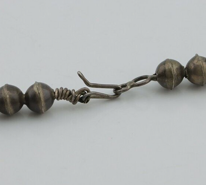 Navajo Coral Squash Necklace 925 Silver Handmade Native American Artist C.80's