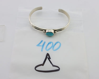 Navajo Cuff Bracelet 925 Silver Natural Blue Turquoise Native American C.80's