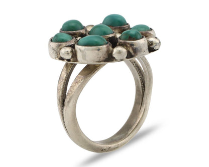 Navajo Ring .925 Silver Natural Blue Turquoise Native American Artist C.80's