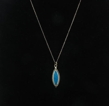 Navajo Necklace Sterling Silver Natural Blue Turquoise Vintage