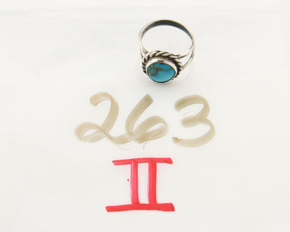 Navajo Ring 925 Sterling Natural Mined Arizona Turquoise C.80's Size 6.0