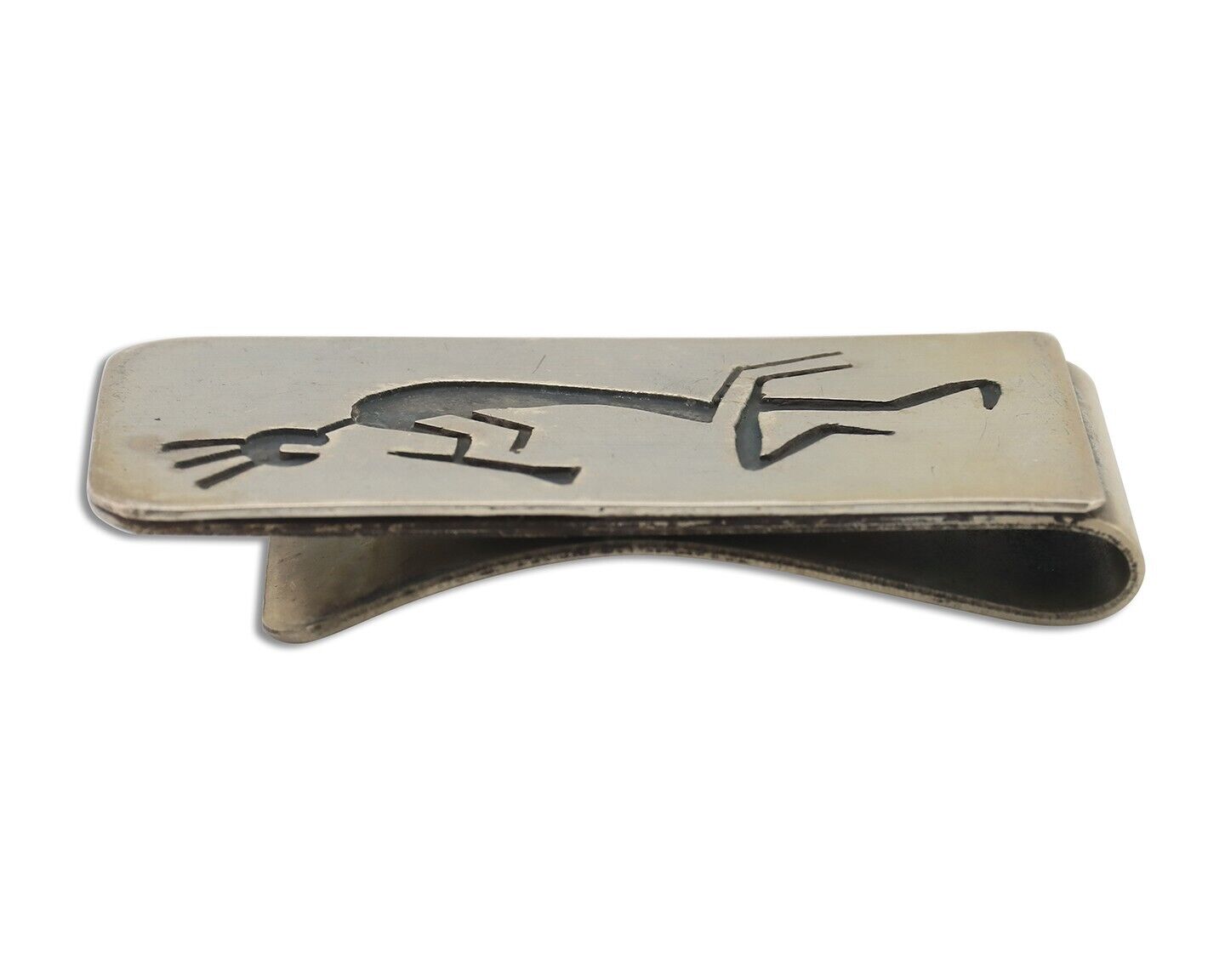 Navajo Kokopelli Money Clip Handmade .925 Silver & .999 Nickle C.80's