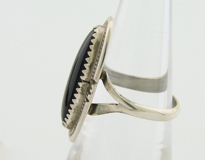 Navajo Handmade Ring 925 Silver Black Onyx Native American Artist C.80's