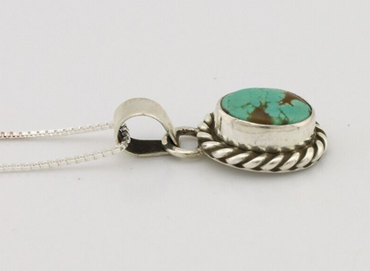 Navajo Necklace 925 Silver Natural Kingman Turquoise Native Artist C.2008