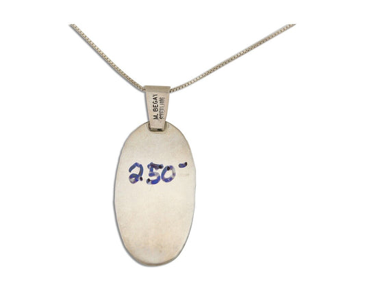 Navajo Necklace 925 Silver Natural Turquoise Artist Signed Mike Begay C.80's