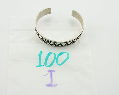 Navajo Bracelet 925 Silver Handmade Cuff Artist Signed Tom Billy C.80's