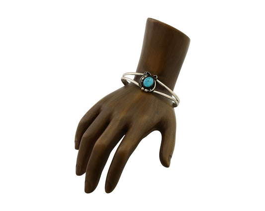 Navajo Handmade Bracelet 925 Silver Natural Blue Turquoise Native American C80's