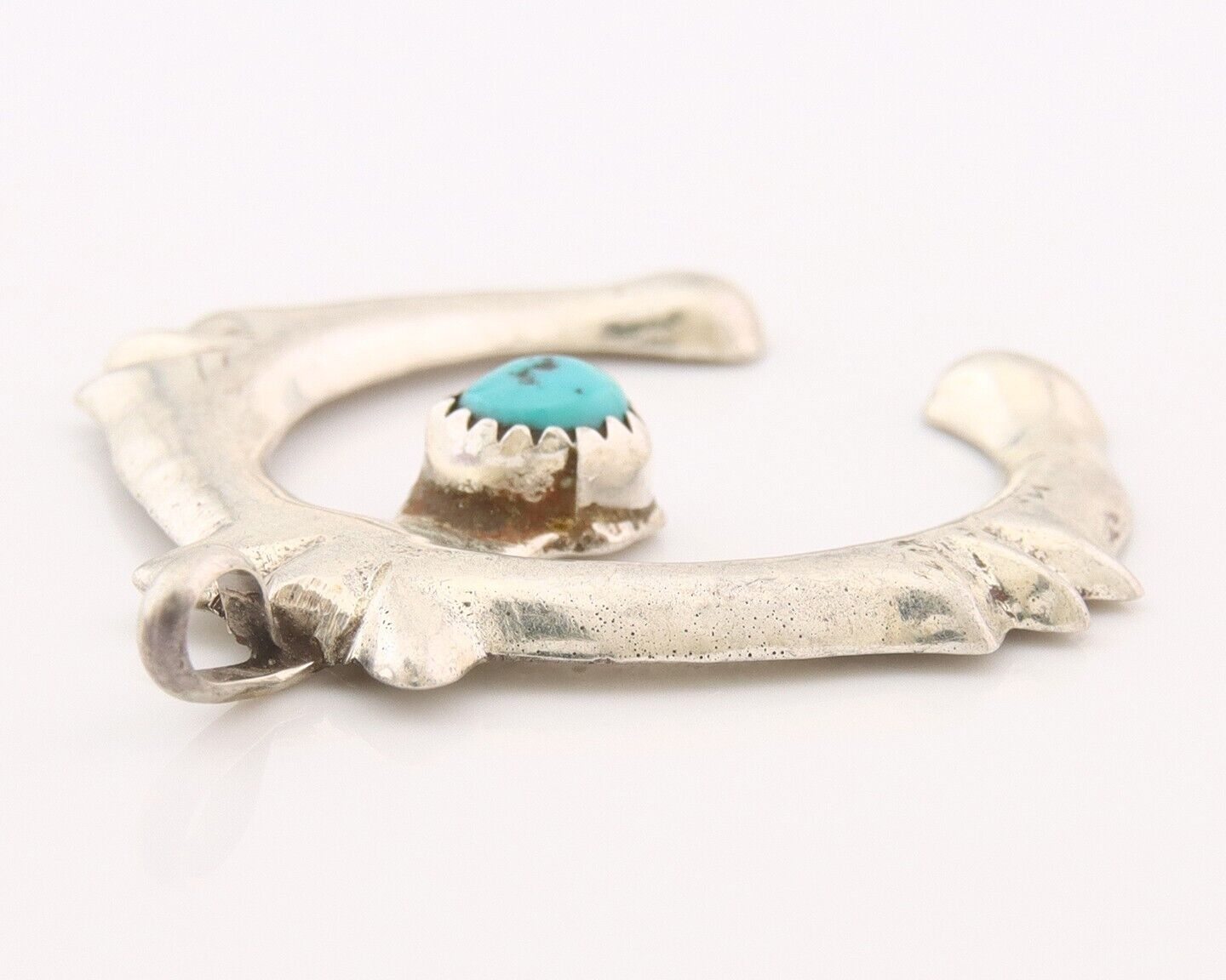 Navajo 925 Silver Naja Sand Cast Turquoise Handmade Native American Artist C.80s