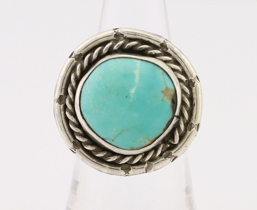 Navajo Handmade Ring 925 Silver Turquoise Native American Artist C.80's