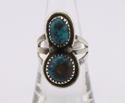 Navajo Ring 925 Silver Natural Blue Turquoise Native American Artist C.80's