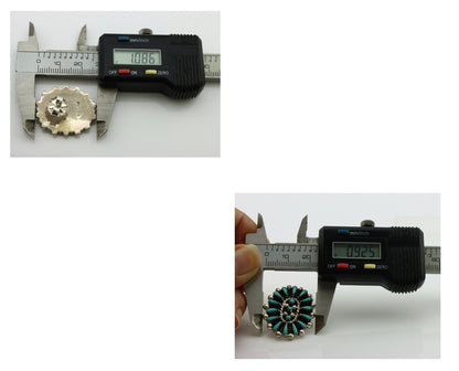 Navajo Earrings 925 Silver Sleeping Beauty Turquoise Signed B Yazzie C.80's