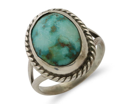 Navajo Ring 925 Silver Natural Blue Turquoise Native American Artist C.80's