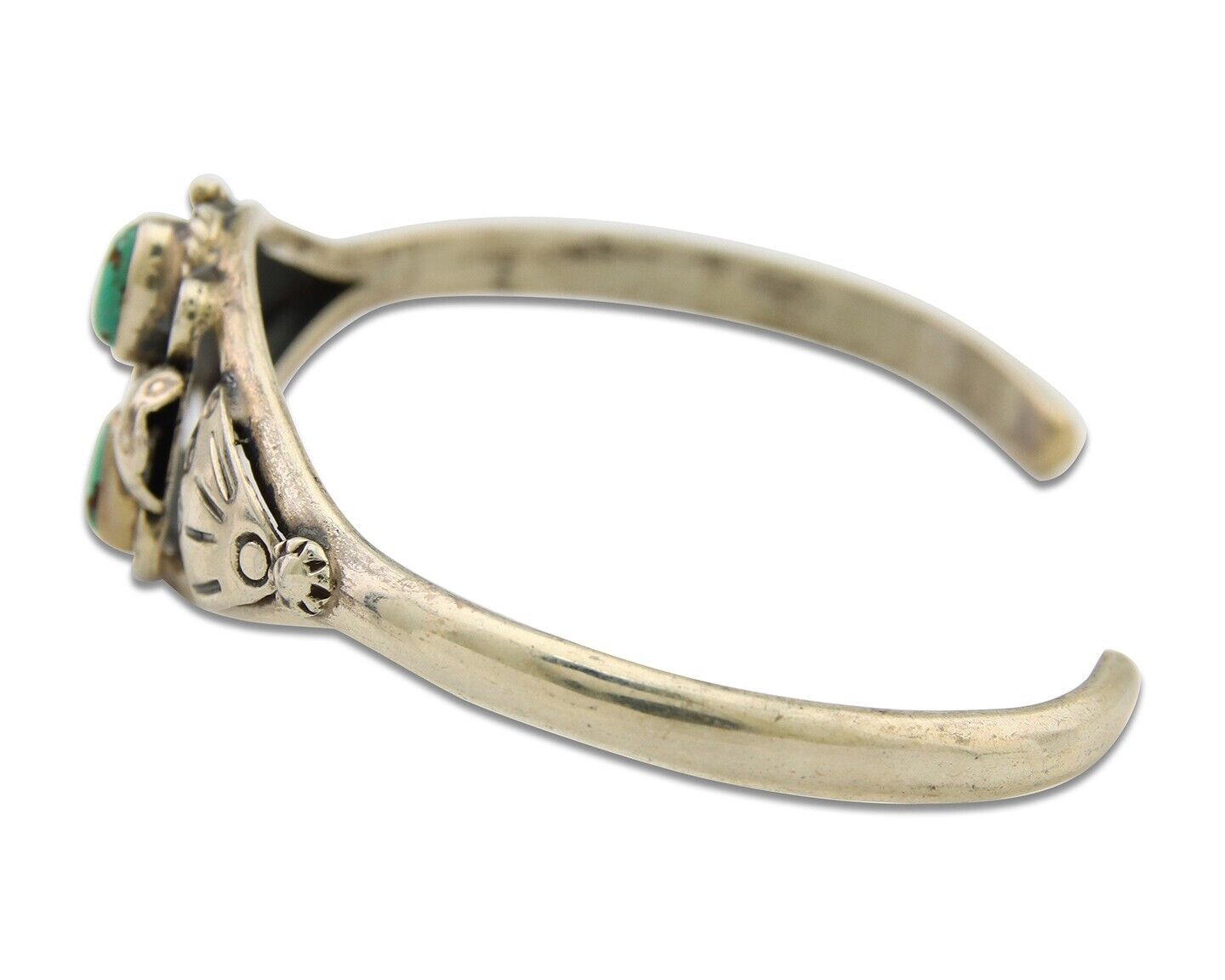 Navajo Bracelet 925 Silver Cuff Turquoise Handmade Native Artist C.80's