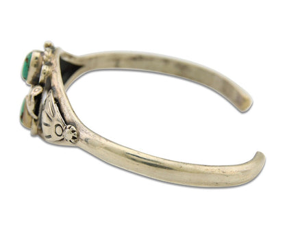 Navajo Bracelet 925 Silver Cuff Turquoise Handmade Native Artist C.80's