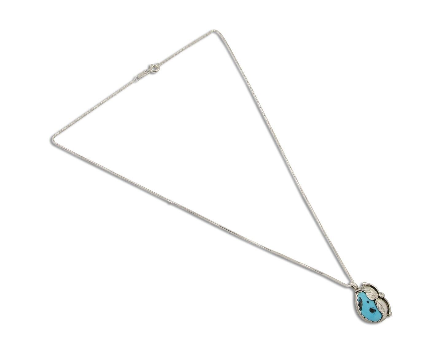 Navajo Necklace 925 Silver Natural Blue Turquoise Artist Signed D Zachary C.80's