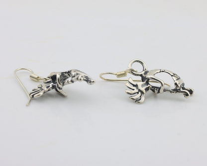Navajo Kokopelli Dangle Earrings 925 Silver Native American Artist C.80's