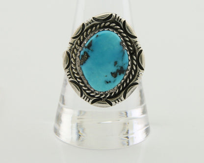 Navajo Ring 925 Silver Blue Turquoise Native American Artist C.80's