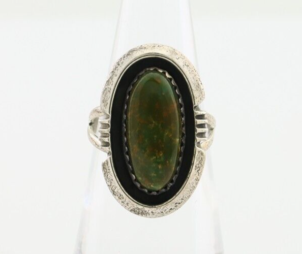 Navajo Ring 925 Silver Natural Turquoise Native American Artist C.80's