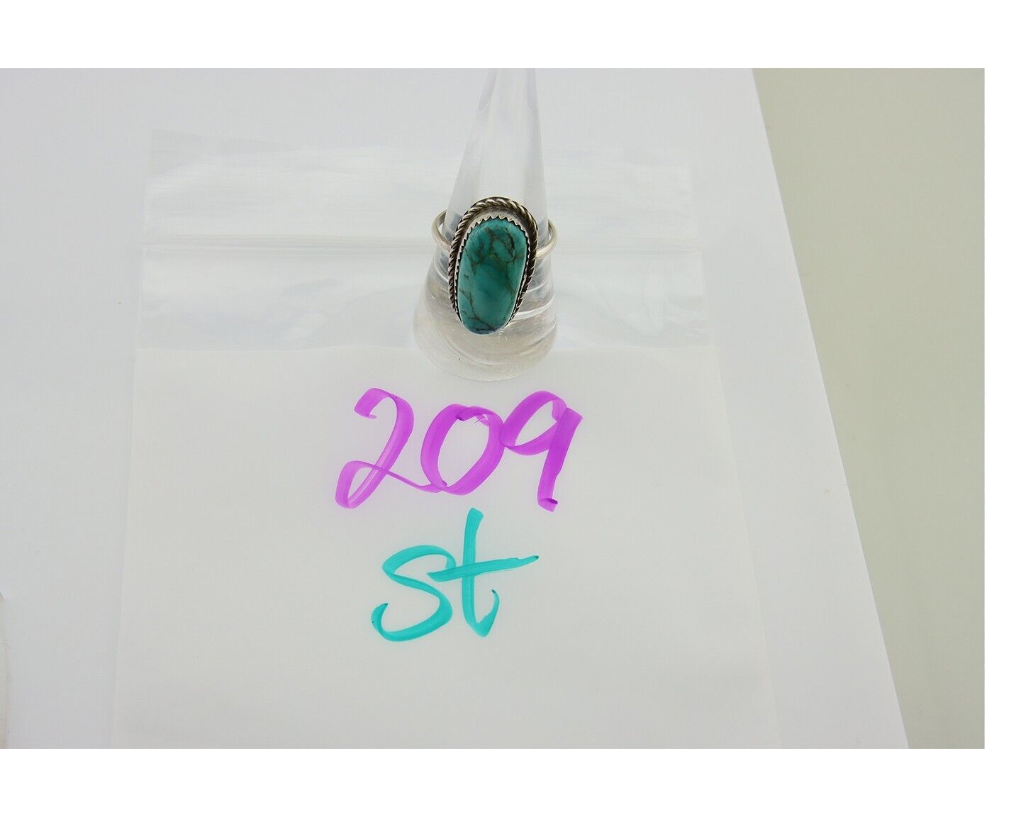 Navajo Ring 925 Sterling Silver Turquoise Native American Artist C.80's