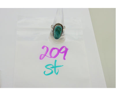 Navajo Ring 925 Sterling Silver Turquoise Native American Artist C.80's