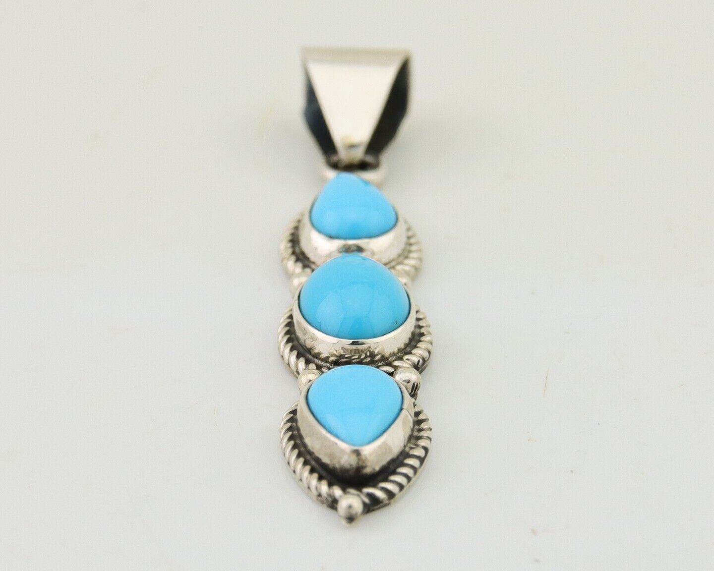 Navajo Necklace 925 Silver Natural Turquoise Artist Kathllen Chavez C.80's