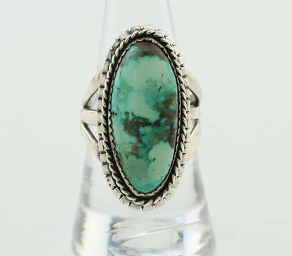Navajo Handmade Ring 925 Silver Natural Turquoise Artist Signed TS C.80's