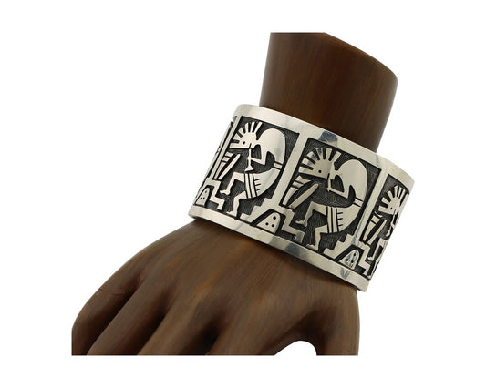 Navajo Kokopelli Bracelet 925 Silver Native American Artist Handmade C.80's