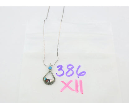 Navajo Necklace Sterling Silver Natural Blue Turquoise Vintage