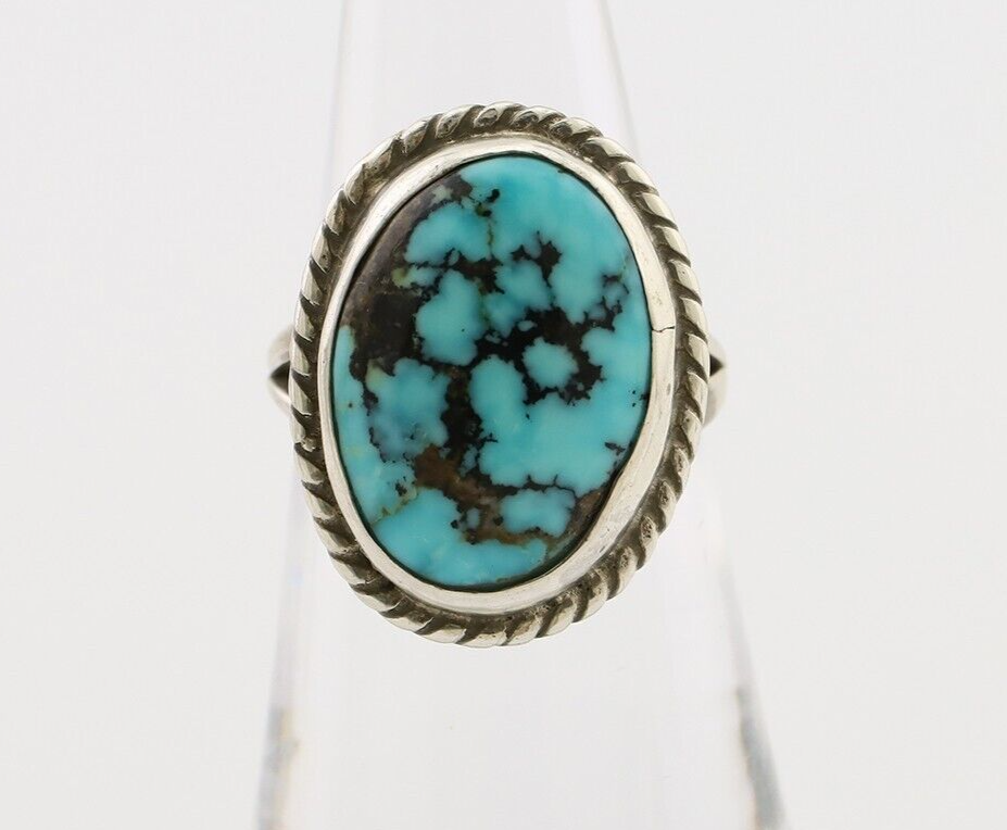 Navajo Ring 925 Silver Natural Blue Turquoise Native American Artist C.80's
