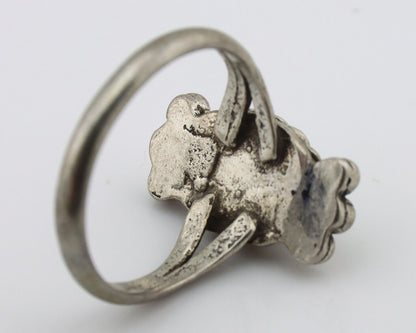 Navajo Ring 925 Silver Natural Blue Turquoise Native American Artist C.1980's