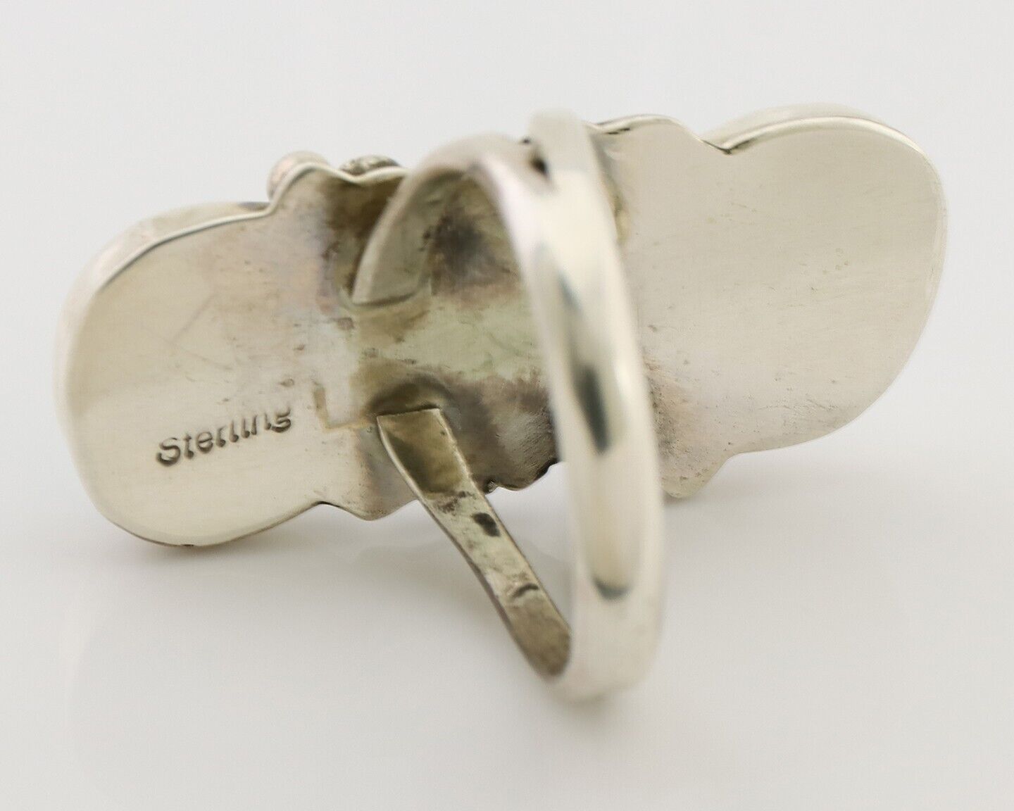 Navajo Ring 925 Silver Kingman Turquoise Artist Signed L C.80's