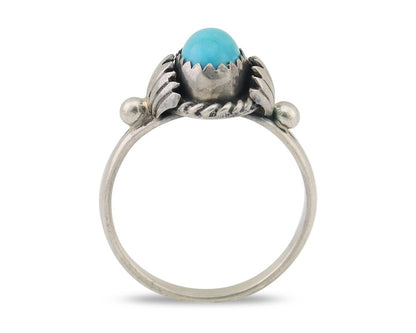 Navajo Ring 925 Silver Kingman Turquoise Native American Artist Made In 1985