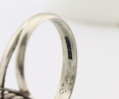 Navajo Ring 925 Silver Green Turquoise Native American Artist C.80's