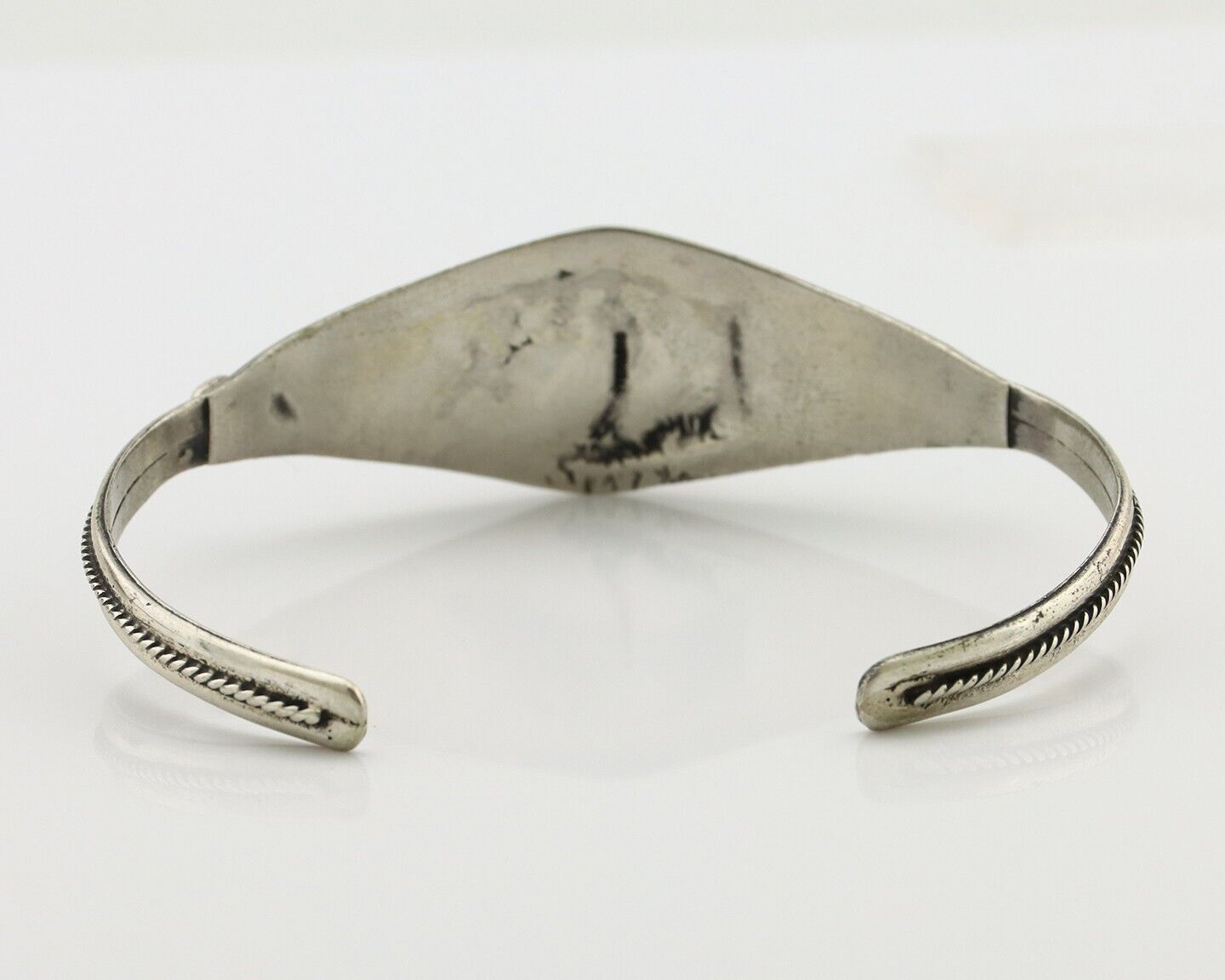 Navajo Bracelet 925 Silver Kingman Turquoise Native American Artist C.80's