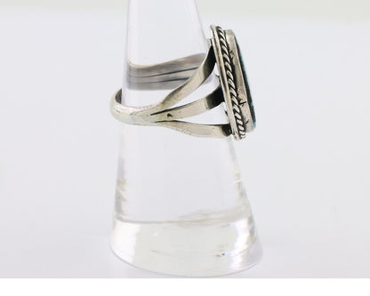 Navajo Ring 925 Silver Natural Turquoise Native American Artist Size 7.25 C.80's