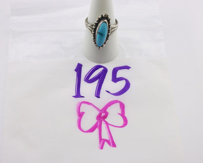 Navajo Ring .925 Silver Sleeping Beauty Turquoise Signed SkyStone Creations C80s