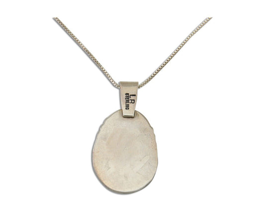 Navajo Necklace 925 Silver Spiderweb Turquoise Artist Signed Loretta Begay C80's