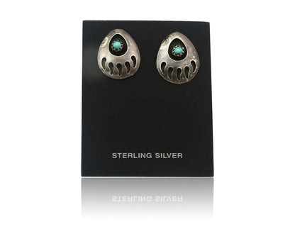 Navajo Earrings Sterling Silver Turquoise Dangle Vintage Authentic