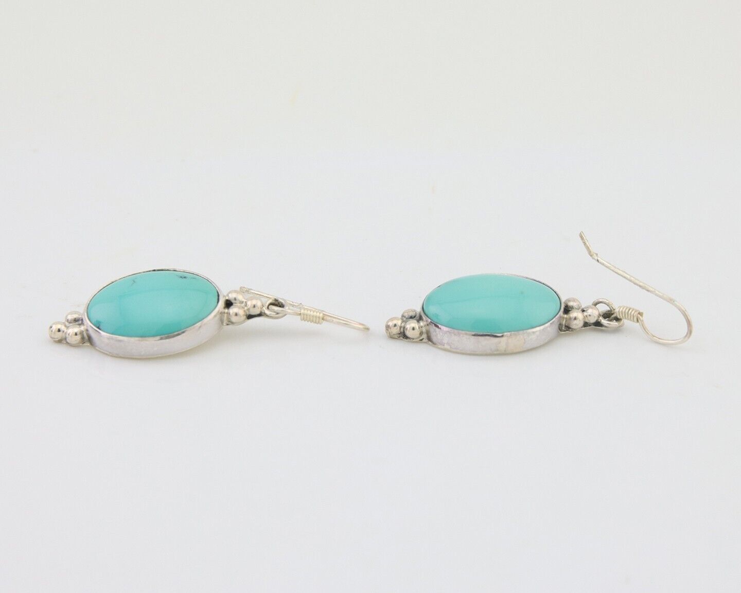 Navajo Dangle Earrings 925 Natural Turquoise Native Inca Mfg C.80's
