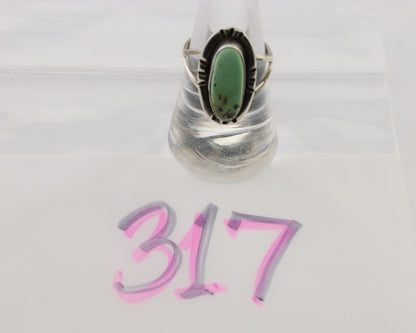Navajo Handmade Ring 925 Silver Green Turquoise Artist Signed Kachina C.80's