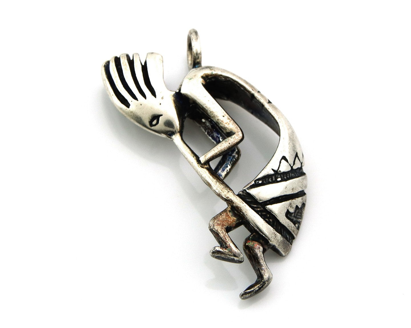 Navajo Kokopelli Pendant Sterling Silver Authentic Traditional Native American