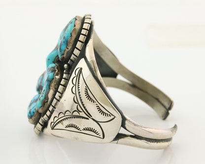 Navajo Bracelet 925 Silver Natural Bisbee Turquoise Cuff Signed Tony Guerro C80s