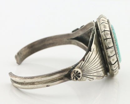 Navajo Bracelet 925 Silver Mine 8 Turquoise Native American Artist C.80's