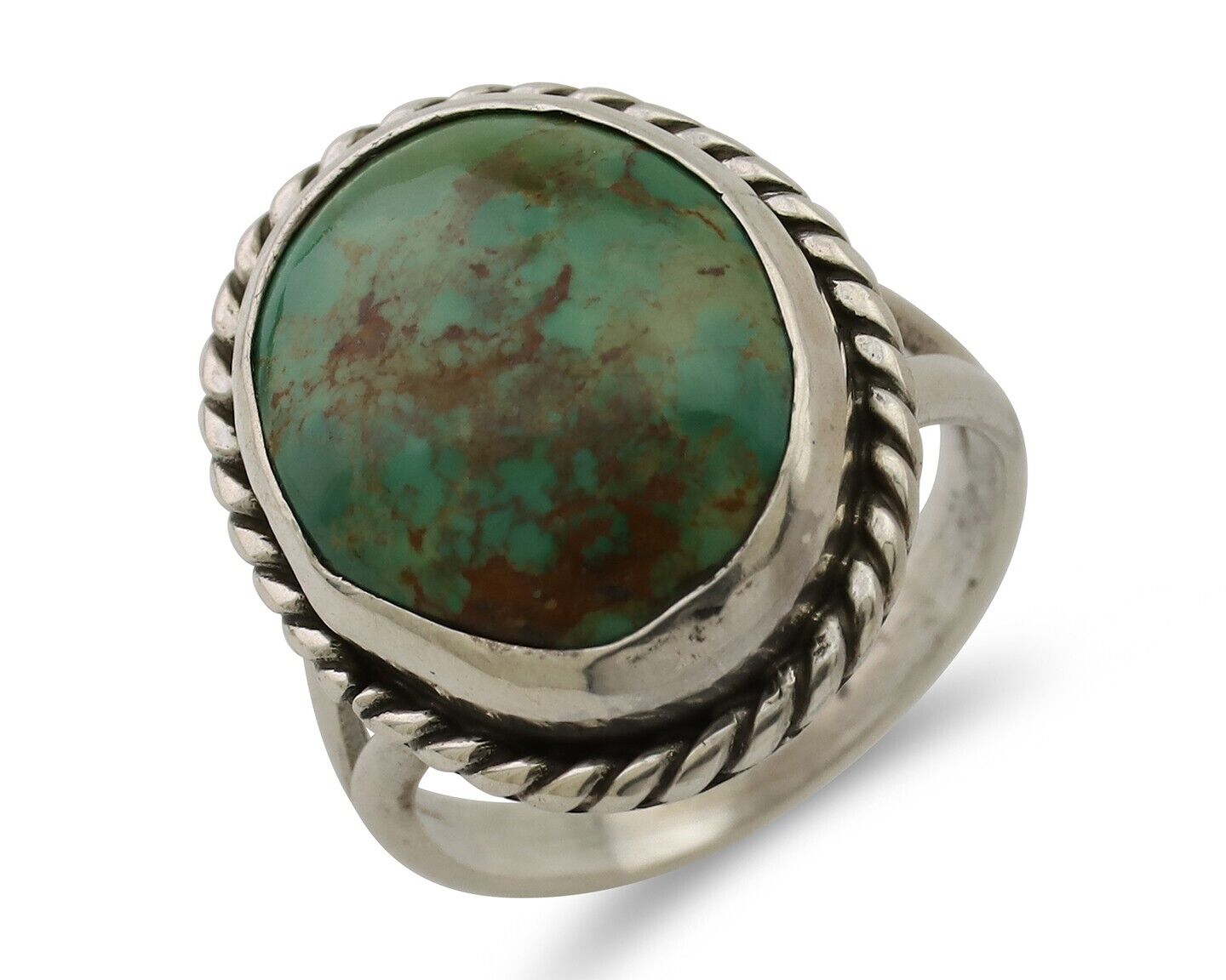 Navajo Ring 925 Silver Kingman Turquoise Native American Artist C.80's