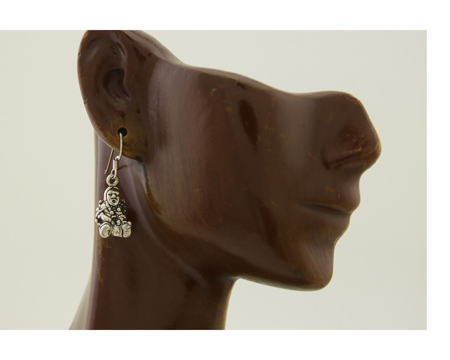 Navajo Earrings 925 Silver Dangle Indian with Kids Native American Artist C.80's