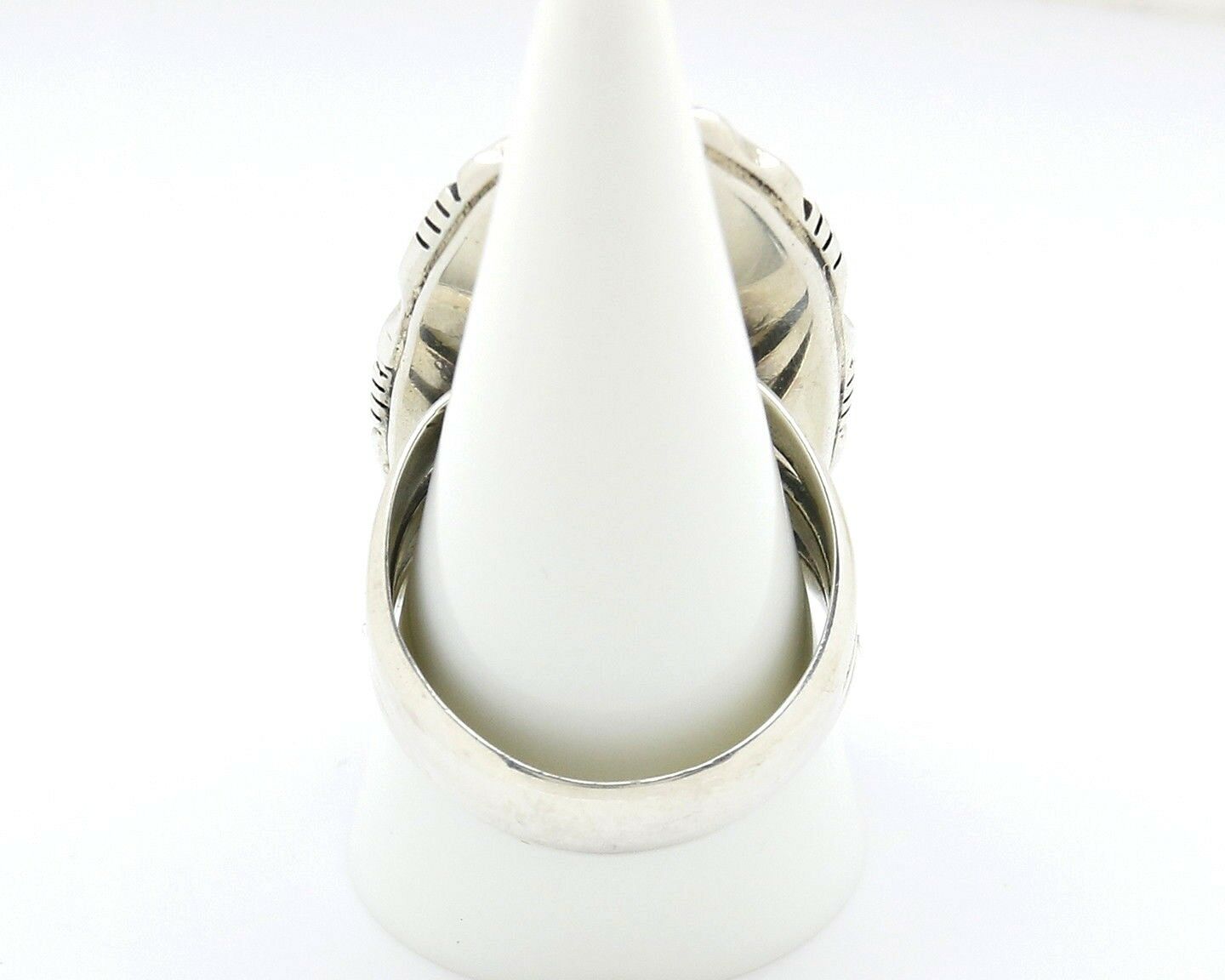 Navajo Museum Quality Handmade .925 Silver Large Natural Blue Turquoise Ring