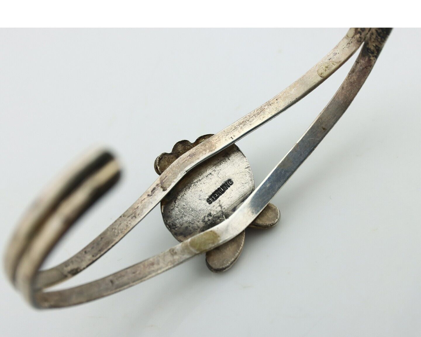 Navajo Slave Bracelet 925 Silver Arizona Turquoise Native American Artist C.80's