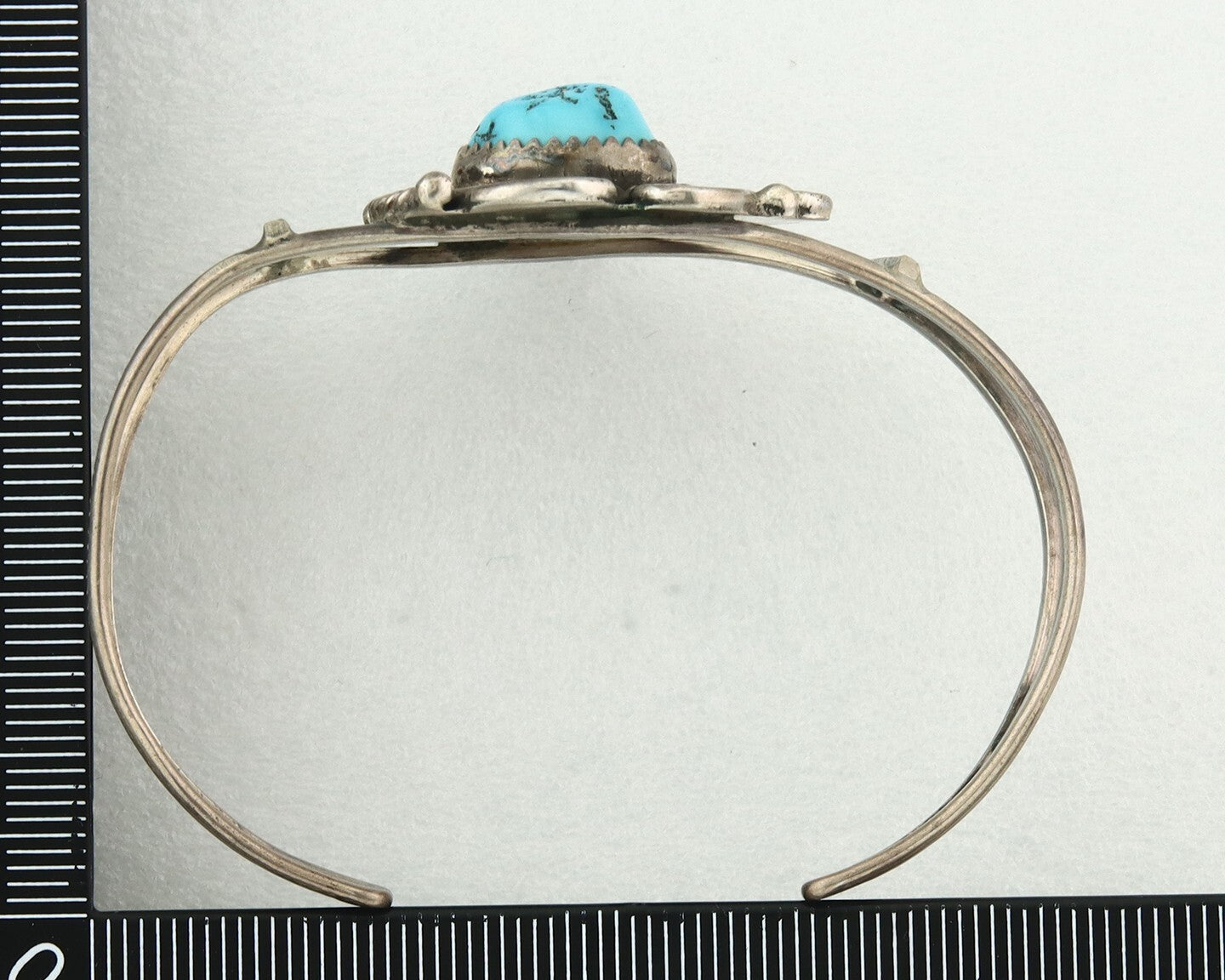 Vintage Navajo Bracelet 925 Silver Blue Turquoise Handmade Signed Herman Lee